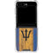 Barbados Flag Dark Wood Galaxy Z Flip5 5G Clear Case